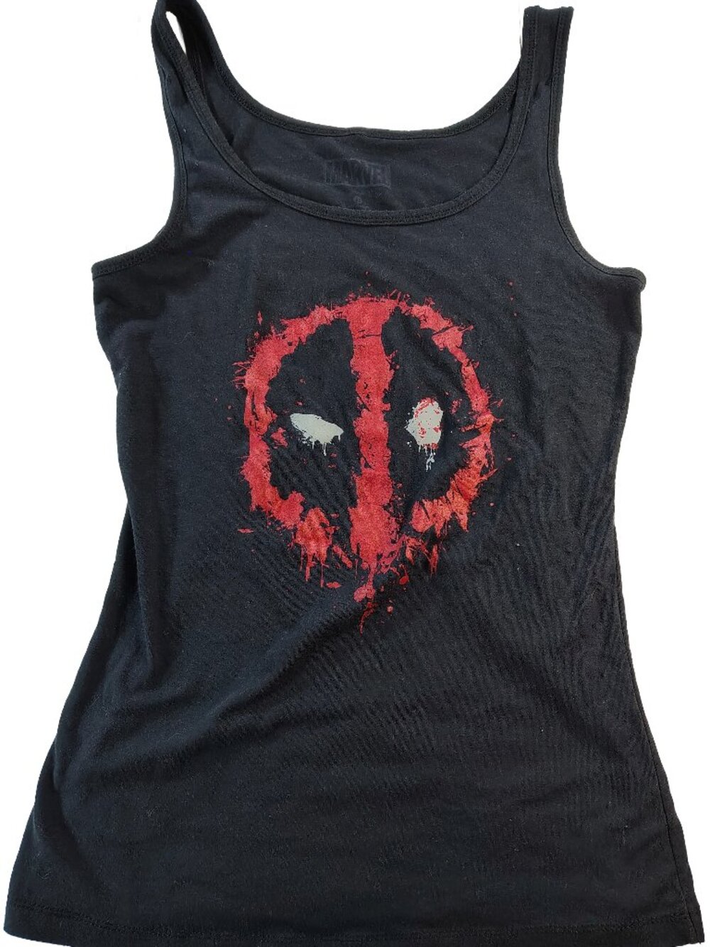 Women's Black XL Marvel Deadpool Themed Graphic Tank Top